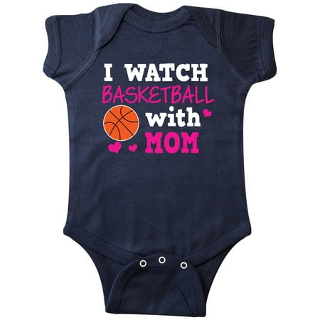 Inktastic I Watch Basketball with Mom Gift Baby Boy or Baby Girl Bodysuit