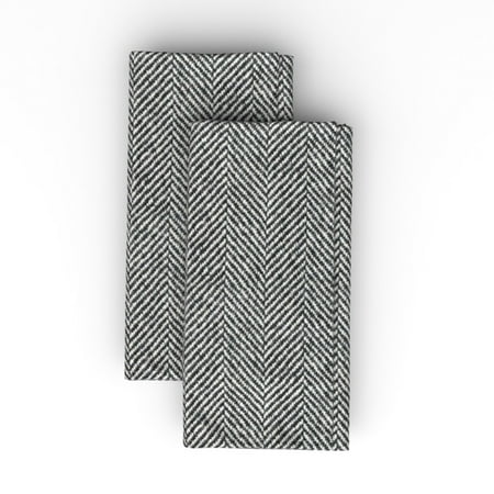 Cotton Sateen Dinner Napkins (Set of 2) - Herringbone Black White Chevron Look Print Cloth Dinner Napkins by Spoonflower
Cotton Sateen Dinner Napkins (Set of 2) - Herringbone Black White Chevron Look Print Cloth Dinner Napkins by Spoonflower