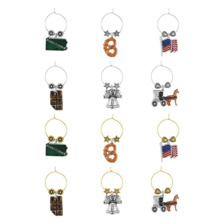 Wine Things 12-Piece Pennsylvania Wine Charms/Wine Glass Tags/Drink Markers for Stem Glasses
Wine Things 12-Piece Pennsylvania Wine Charms/Wine Glass Tags/Drink Markers for Stem Glasses
