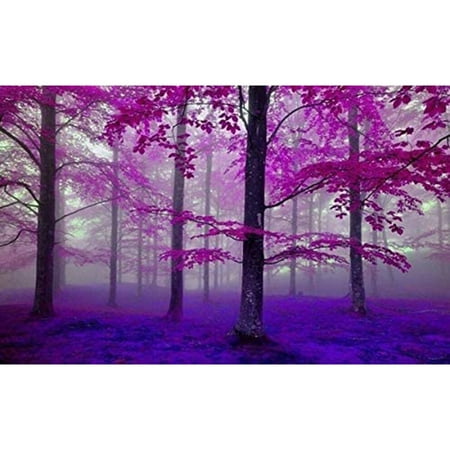 Frameless Purple Forest Spray Painting Modern Wall Decoration Wall Painting
