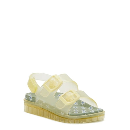 Wonder Nation Toddler Girls Two Buckle Jelly Sandals