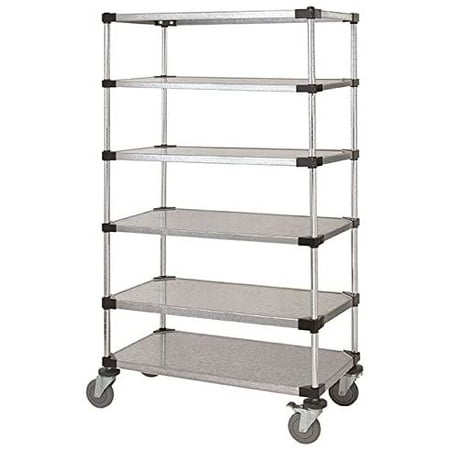 

14 Deep x 72 Wide x 69 High 6 Tier Solid Galvanized Mobile Shelving Unit with 1200 lb Capacity