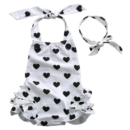 Baby Girls Summer Clothes Set Sleeveless Lace-up Backless Heart Print Romper Outfits
Baby Girls Summer Clothes Set Sleeveless Lace-up Backless Heart Print Romper Outfits