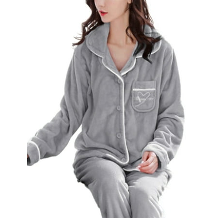 Glonme Women Pajamas Sets Button Down Sleepwear Long Sleeve Nightgown Velvet Two Pieces Outfits Nightwear Casual Lapel Lounge Set Gray L
Glonme Women Pajamas Sets Button Down Sleepwear Long Sleeve Nightgown Velvet Two Pieces Outfits Nightwear Casual Lapel Lounge Set Gray L