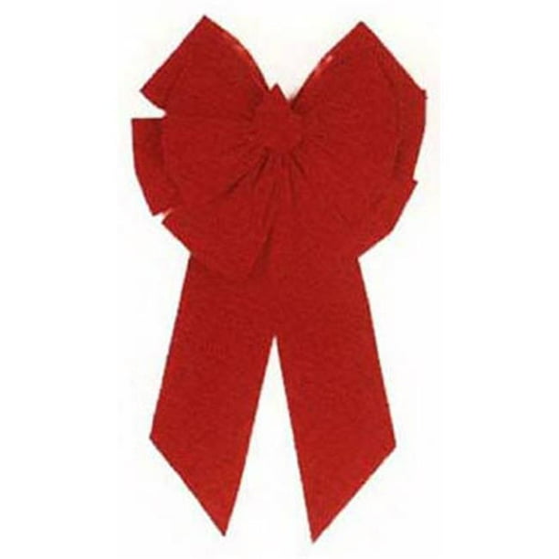 Christmas Bow, 11-loop, Red Velvet, 18 X 35 X 6", Holiday Trim, 7366