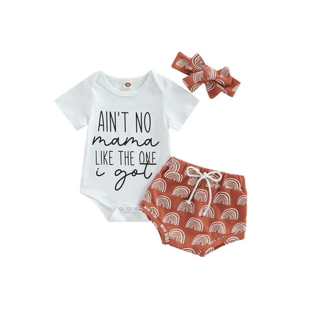 IZhansean 3pcs Baby Girls Summer Clothes Letter Short Sleeve Romper+Rainbow Printed Shorts+Headband Sets White 3-6 Months
IZhansean 3pcs Baby Girls Summer Clothes Letter Short Sleeve Romper+Rainbow Printed Shorts+Headband Sets White 3-6 Months