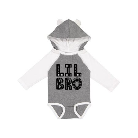 Inktastic Little Brother Lil Bro Boys Outfit Gift Baby Boy Long Sleeve Bodysuit
