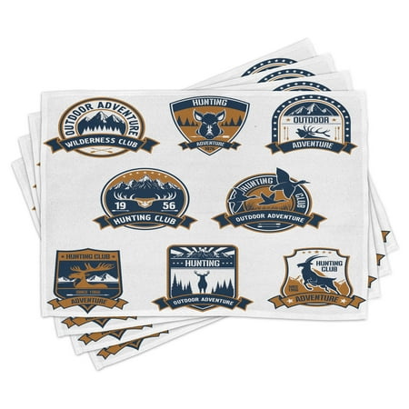 Hunting Placemats Set of 4 Shield Icons Set Hunting Sports Club Emblems and Labels with Animals Washable Fabric Place Mats for Dining Room Kitchen Table Decor Dark Blue White Brown by Ambesonne
Hunting Placemats Set of 4 Shield Icons Set Hunting Sports Club Emblems and Labels with Animals Washable Fabric Place Mats for Dining Room Kitchen Table Decor Dark Blue White Brown by Ambesonne