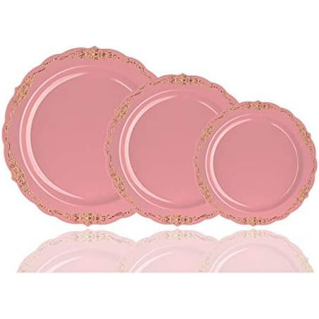 60 Pcs Disposable Plastic Plates | Victorian Design Premium Disposable Plates | 7.5 Inch. Pink & China Like Plastic Plates For Parties & Weddings
60 Pcs Disposable Plastic Plates | Victorian Design Premium Disposable Plates | 7.5 Inch. Pink & China Like Plastic Plates For Parties & Weddings