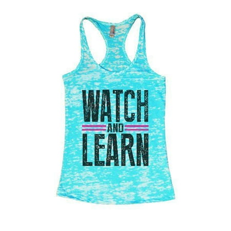 Womens Burnout Tank Top Watch and Learn Coach Teachers Gift Funny Threadz X-Large, Blue