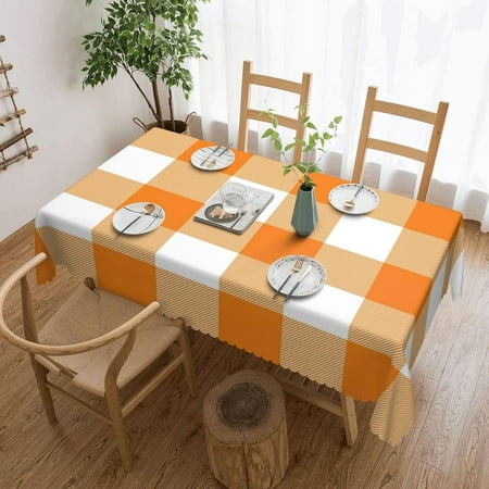 Rectangle Table Cloth Orange and White Check Plaid Resistant Washable Tablecloth Decorative Table Cover for Dining Indoor and Outdoor
Rectangle Table Cloth Orange and White Check Plaid Resistant Washable Tablecloth Decorative Table Cover for Dining Indoor and Outdoor
