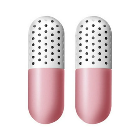 Stamens desiccant 2pcs Shoes Deodorizer Capsules Sneaker Gym Bag Locker Deodorizer Deodorant Dehumidifier Tool(Pink)