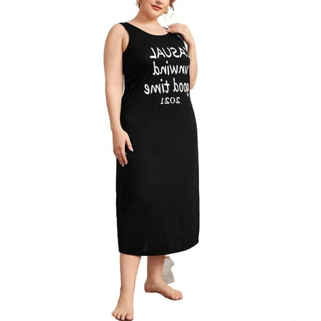 Casual Letter Scoop Neck Sleepshirts Black Sleeveless Plus Size Nightgowns & Sleepshirts XS
Casual Letter Scoop Neck Sleepshirts Black Sleeveless Plus Size Nightgowns & Sleepshirts XS