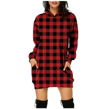 jsaierl Women s Oversized Sweatshirt Dress Long Sleeve Plaid Print Top Casual Crewneck Sweatshirt Hooded Loose Fit Pullover Womens Fall Fashion 2022
jsaierl Women s Oversized Sweatshirt Dress Long Sleeve Plaid Print Top Casual Crewneck Sweatshirt Hooded Loose Fit Pullover Womens Fall Fashion 2022