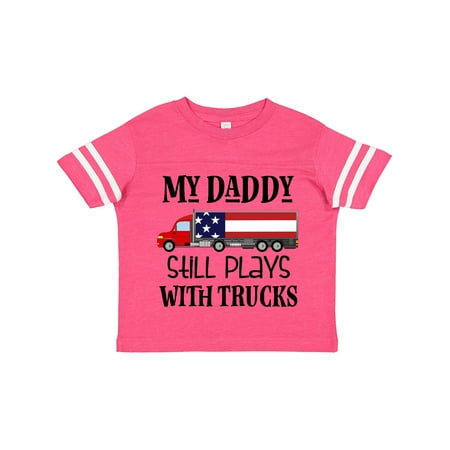 Inktastic Daddy Plays with Trucks Gift Toddler Boy or Toddler Girl T-Shirt