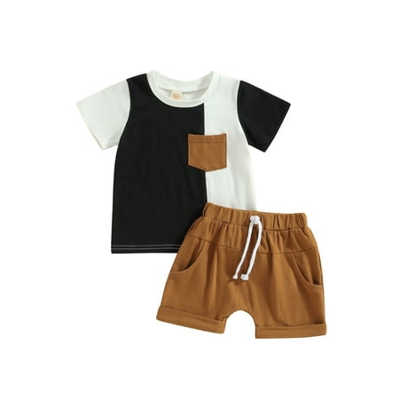 Toddler Baby Boys Summer Outfit Sets Short Sleeve Contrast Color Tops T shirt Shorts 2pcs Suit Clothes 3-4 Years
Toddler Baby Boys Summer Outfit Sets Short Sleeve Contrast Color Tops T shirt Shorts 2pcs Suit Clothes 3-4 Years