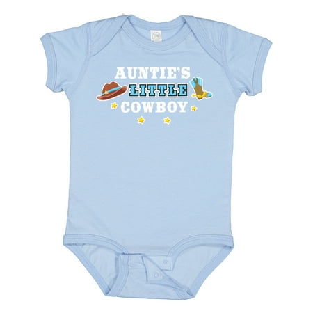 Inktastic Aunties Little Cowboy with Cowboy Hat and Boots Gift Baby Boy Bodysuit