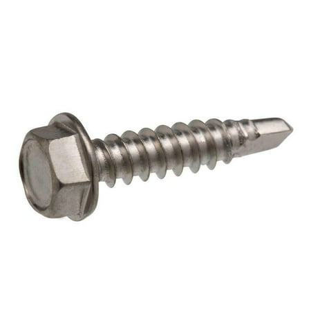 #8 x 3/4 Hex Washer Head Self-Drilling Sheet Metal Tek Screws 410 SST 500pcs