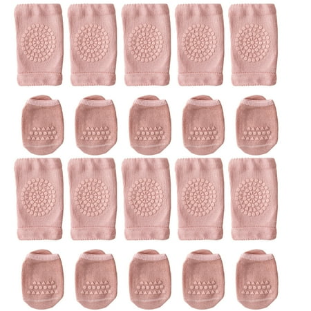 5 Pairs Baby Crawling Anti-Slip Knee Pads and Anti-Slip Baby Socks Set Unisex