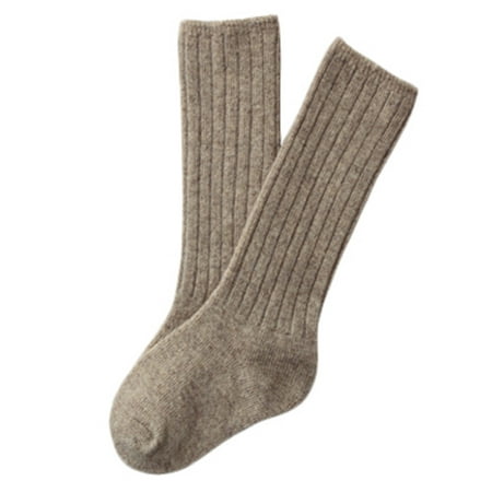 Lian LifeStyle Children 1 Pair Knee High Wool Socks Size 2-4Y (Beige)