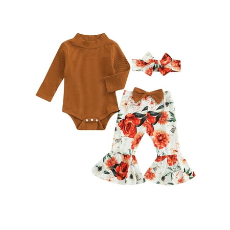 Douhoow Infant Girls Autumn Clothes Baby High Neck Ribbed Romper Flower Print Bell Bottom Trousers
Douhoow Infant Girls Autumn Clothes Baby High Neck Ribbed Romper Flower Print Bell Bottom Trousers