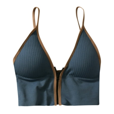 SOOMLON Plus Size Bras for Women Deep V Zipper Chest Wrapped Seamless Rimless Vest Cute Bras Sports Bra Blue One Size
SOOMLON Plus Size Bras for Women Deep V Zipper Chest Wrapped Seamless Rimless Vest Cute Bras Sports Bra Blue One Size