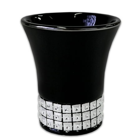 Glam Black Bath Accessory Collection Resin Tumbler