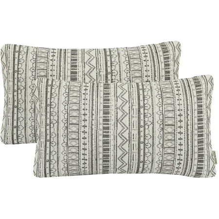 Pack of 2 Rectangle Decorative Pillow Cases Throw Pillow Covers for Home Decoration Bohemian Striped Geometric Pattern 16x16 Inches Gray Cream
Pack of 2 Rectangle Decorative Pillow Cases Throw Pillow Covers for Home Decoration Bohemian Striped Geometric Pattern 16x16 Inches Gray Cream