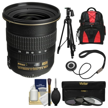 Nikon 12-24mm f\/4 G DX AF-S ED-IF Zoom-Nikkor Lens + Backpack + Pistol-Grip Tripod + 3 Filters Kit for D3200, D3300, D5300, D5500, D7100, D7200 Camera Nikon 12-24mm f\/4 G DX AF-S ED-IF Zoom-Nikkor Lens + Backpack + Pistol-Grip Tripod + 3 Filters Kit for D3200, D3300, D5300, D5500, D7100, D7200 Camera