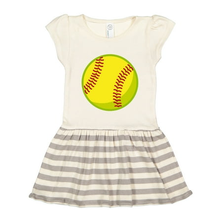 Inktastic Personalized Softball Gift Toddler Girl Dress