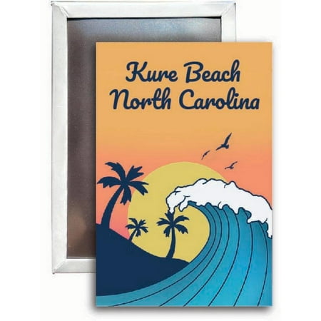 Kure Beach North Carolina Souvenir 2x3 Fridge Magnet Wave Design