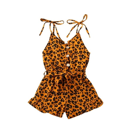 Summer Leopard Print Infant Baby Girls Cotton Rompers Overalls Sleeveless Button Jumpsuits Outfits Kids Clothes Yellow 2-3 Years
Summer Leopard Print Infant Baby Girls Cotton Rompers Overalls Sleeveless Button Jumpsuits Outfits Kids Clothes Yellow 2-3 Years