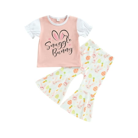 Imcute Happy Easter Toddler Baby Girl Outfits Short Sleeve T-Shirts Rabbit Carrot Eggs Print Flare Pants
Imcute Happy Easter Toddler Baby Girl Outfits Short Sleeve T-Shirts Rabbit Carrot Eggs Print Flare Pants