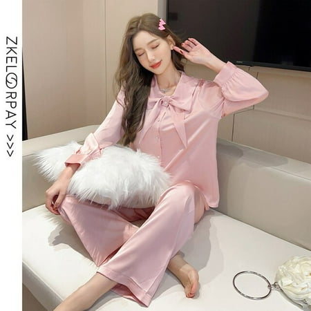 CoCopeaunt 100% Silk Pajamas Women Cardigan Long Sleeve Pants Two Piece Satin Womens Loose Casual Luxury Homewear Sexy Ladies Pajama Set
CoCopeaunt 100% Silk Pajamas Women Cardigan Long Sleeve Pants Two Piece Satin Womens Loose Casual Luxury Homewear Sexy Ladies Pajama Set