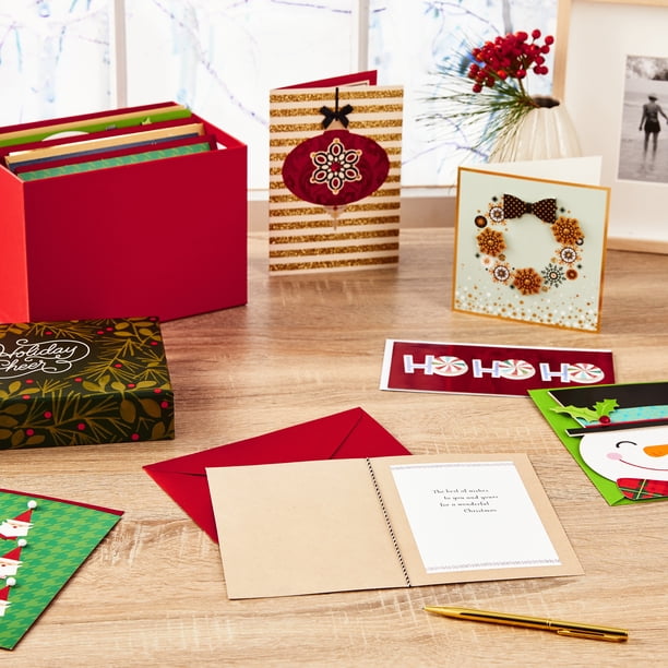 Hallmark Boxed Handmade Christmas Cards Assortment (Set of 20 Holiday Greeting Cards and Envelopes) - office party essentials