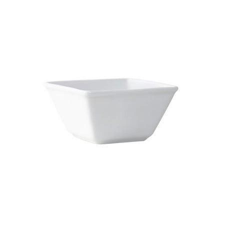 Square Bowl 8 oz 4 in. Porcelain White - 2 Dozen