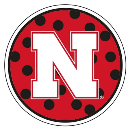 Nebraska Magnet (POLKA DOT N HUSKERS MAGNET (5 ) 5 in)