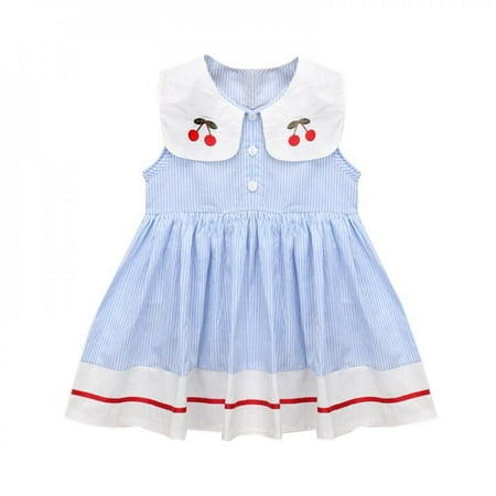 Bullpiano Baby Girls Dress Blue Striped Pattern Sleeveless Kids Dress For Girls Kids Toddler Cartoon Sundress
Bullpiano Baby Girls Dress Blue Striped Pattern Sleeveless Kids Dress For Girls Kids Toddler Cartoon Sundress