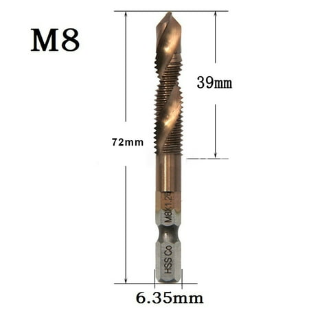 1PC M3-M10 HSS M35 Tap Drill Bit Hex Screw Thread Bit Screw Machine Compound Tap
1PC M3-M10 HSS M35 Tap Drill Bit Hex Screw Thread Bit Screw Machine Compound Tap