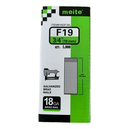 meite 18 Gauge 3/4 Inch Galvanized Brad Nails (5 000 Pcs/Box)