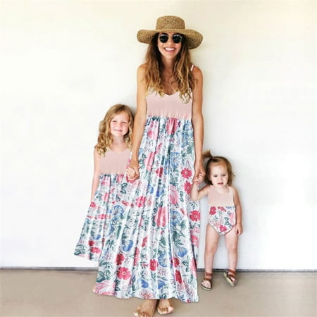 Boho Mommy and Me Pink Dresses Adjustible Spaghetti Strap Dress Floral Print Mother and Daughter Matching Dresses
Boho Mommy and Me Pink Dresses Adjustible Spaghetti Strap Dress Floral Print Mother and Daughter Matching Dresses