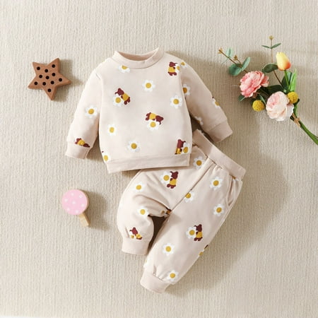 Toddler Girls Outfit Sets Autumn Winter Long Sleeve Cartoon Floral Prints T Shirt Pullover Tops With Pants Holiday Wear
Toddler Girls Outfit Sets Autumn Winter Long Sleeve Cartoon Floral Prints T Shirt Pullover Tops With Pants Holiday Wear