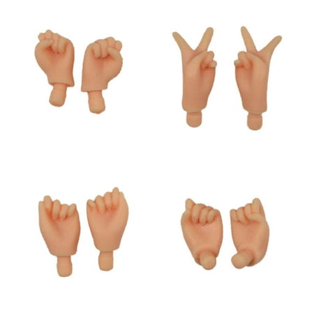 4 Pairs Mixed Pose Normal Skin Hands Replacement For Takara Neo Blythe Doll
