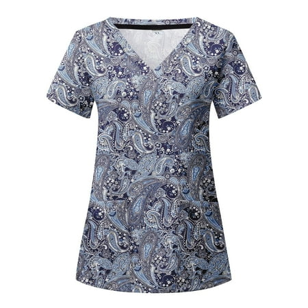 Women Scrubs Top Working Uniform Nurses Clothing Workwear Short Sleeve V-Neck Flower Printed Top Nursed Working T-Shirts With Pockets Graphic Tees
Women Scrubs Top Working Uniform Nurses Clothing Workwear Short Sleeve V-Neck Flower Printed Top Nursed Working T-Shirts With Pockets Graphic Tees