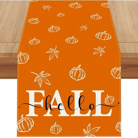 Linen Orange Fall Leaves Pumpkin Table Runner 108 Inches Long Fall Table Decor Farmhouse Fall Autumn Thanksgiving Home Kitchen Dining Room Table Decorations 
Linen Orange Fall Leaves Pumpkin Table Runner 108 Inches Long Fall Table Decor Farmhouse Fall Autumn Thanksgiving Home Kitchen Dining Room Table Decorations