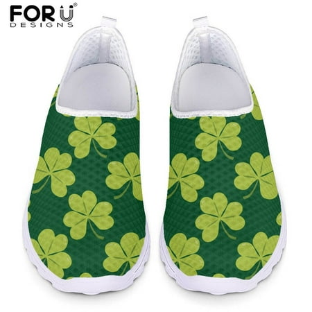 FORUDESIGNS Ladies Fashion Flat Shoes St. Patrick s Day Shamrock Pattern Casual Mesh Sneakers Ladies Breathable Slip-on Loafers
FORUDESIGNS Ladies Fashion Flat Shoes St. Patrick s Day Shamrock Pattern Casual Mesh Sneakers Ladies Breathable Slip-on Loafers