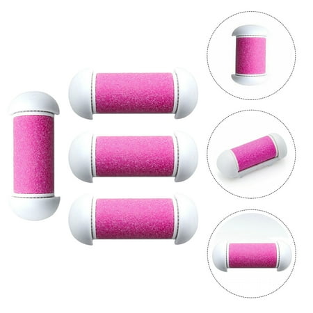 1 Set 4Pcs Feet Care Tools Electric Foot Dead Skin Removal Replacement Rollers (Pink)