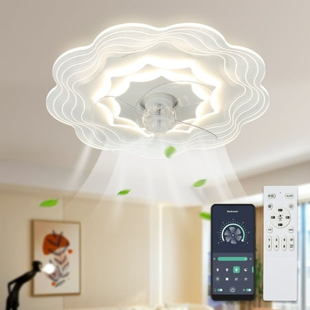 Oaks Aura 20in White Cloud Design Low Profile Ceiling Fan with Light Remote Control APP Flush Mount Lighting
Oaks Aura 20in White Cloud Design Low Profile Ceiling Fan with Light Remote Control APP Flush Mount Lighting
