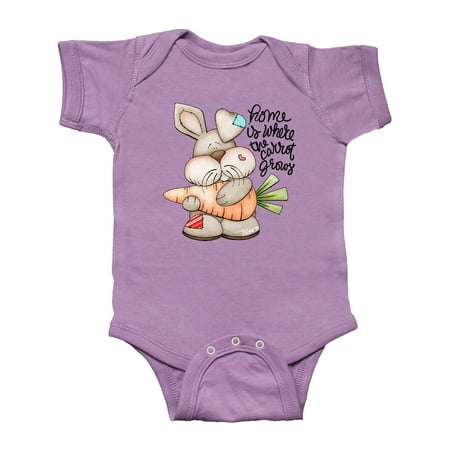 Inktastic Home is Where Carrot Grows Bunny Rabbit Gift Baby Boy Bodysuit