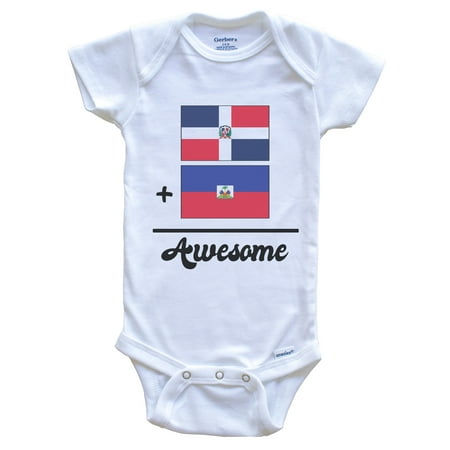 Dominican Republic Plus Haiti Equals Awesome Cute Dominican Haitian Flags One Piece Baby Bodysuit
Dominican Republic Plus Haiti Equals Awesome Cute Dominican Haitian Flags One Piece Baby Bodysuit